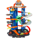 Hot Wheels City Robo T-Rex Ultimate Garage Multi-Level Multi-Play Mode Stores 100 Plus 1:64 Scale Cars Gift idea for Kids 3 and Older